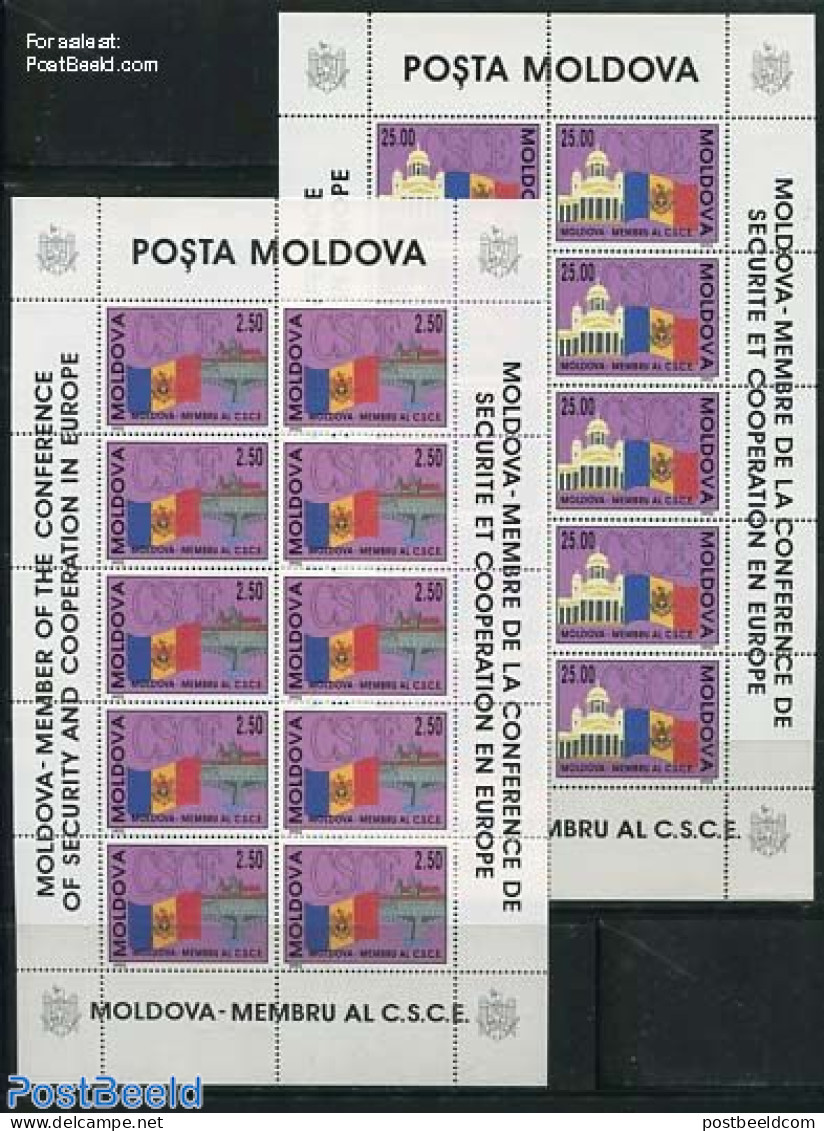 Moldova 1992 KSZE 2 M/s, Mint NH, History - Europa Hang-on Issues - European Ideas