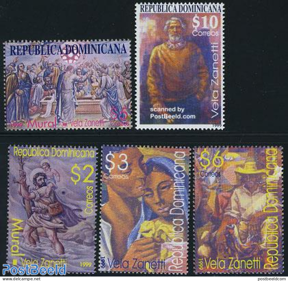 Dominican Republic 1999 J.V. Zanetti 5v, Mint NH, Art - Modern Art (1850-present) - Paintings - Sonstige & Ohne Zuordnung