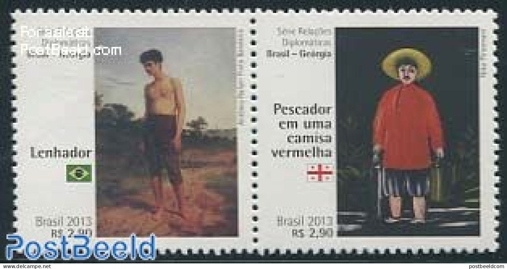 Brazil 2013 Art & Cultural Relations With Georgia 2v [:], Mint NH, Art - Paintings - Ongebruikt