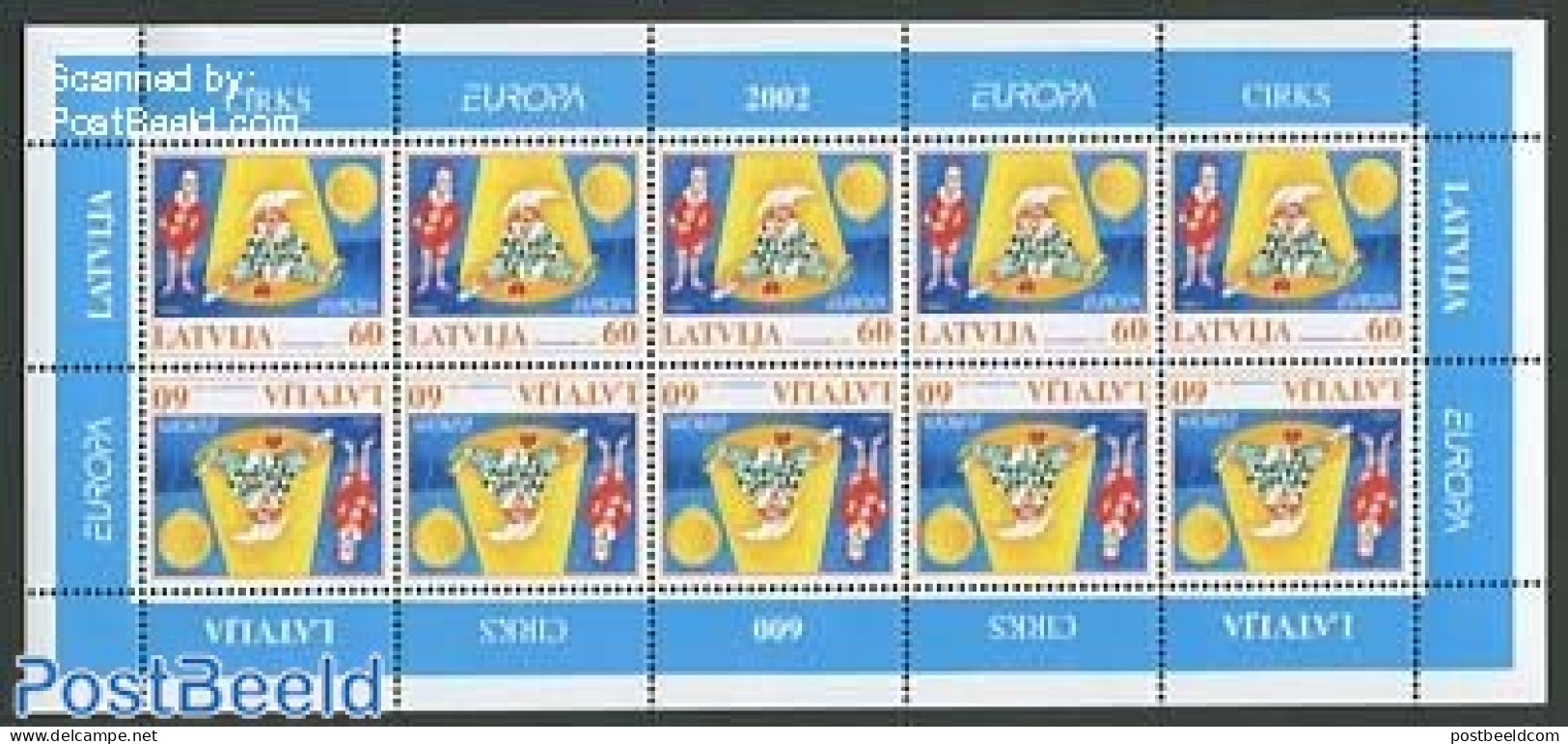 Latvia 2002 Europa, Circus M/s, Mint NH, History - Performance Art - Europa (cept) - Circus - Circo