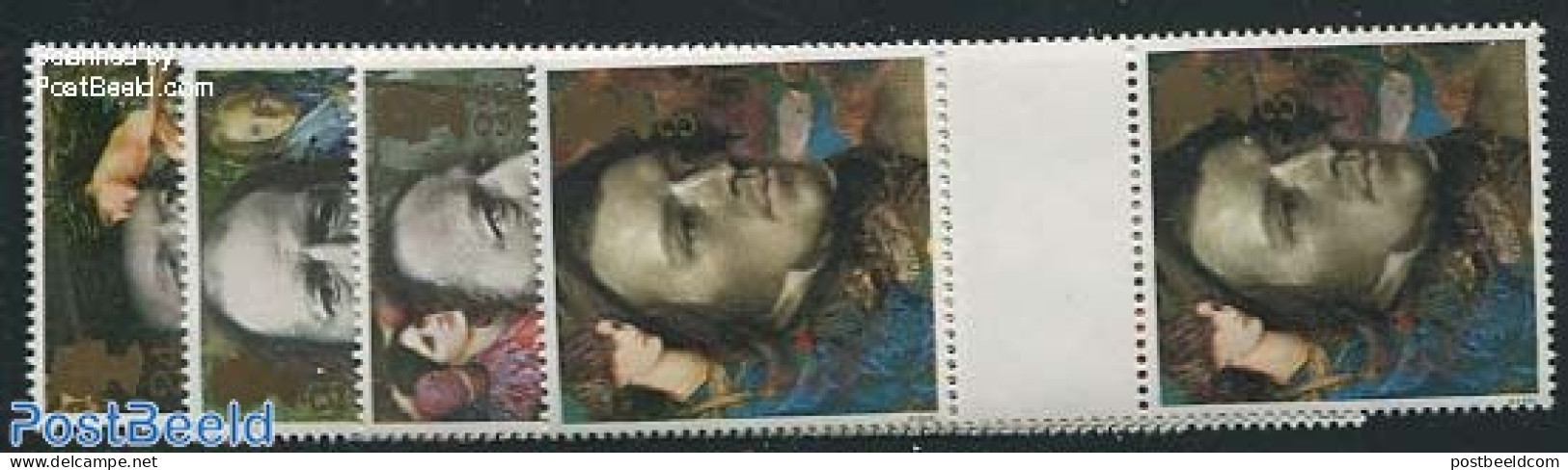 Great Britain 1992 Lord Tennyson 4v, Gutter Pairs, Mint NH, Art - Handwriting And Autographs - Paintings - Andere & Zonder Classificatie