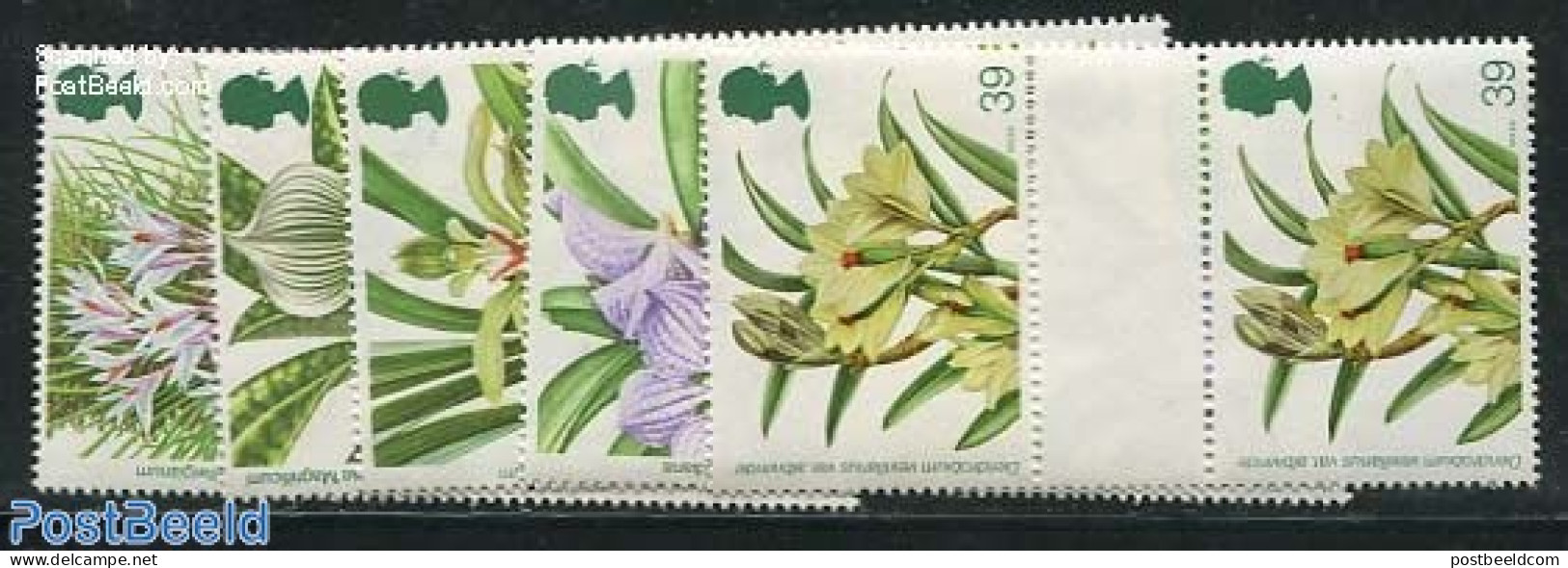 Great Britain 1993 Orchids 5v, Gutter Pairs, Mint NH, Nature - Flowers & Plants - Orchids - Autres & Non Classés