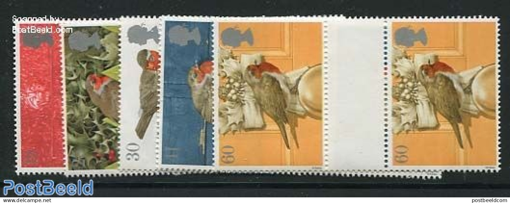 Great Britain 1995 Christmas 5v, Gutter Pairs, Mint NH, Nature - Religion - Birds - Christmas - Altri & Non Classificati