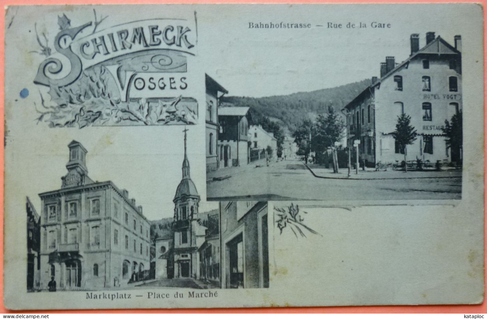 CARTE SCHIRMECK - 88 - RUE DE LA GARE & PLACE DU MARCHE -2 SCANS-20 - Andere & Zonder Classificatie