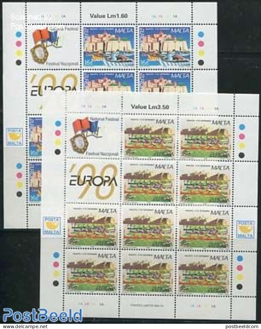 Malta 1998 Europa 2 M/ss, Mint NH, History - Transport - Various - Europa (cept) - Ships And Boats - Folklore - Bateaux