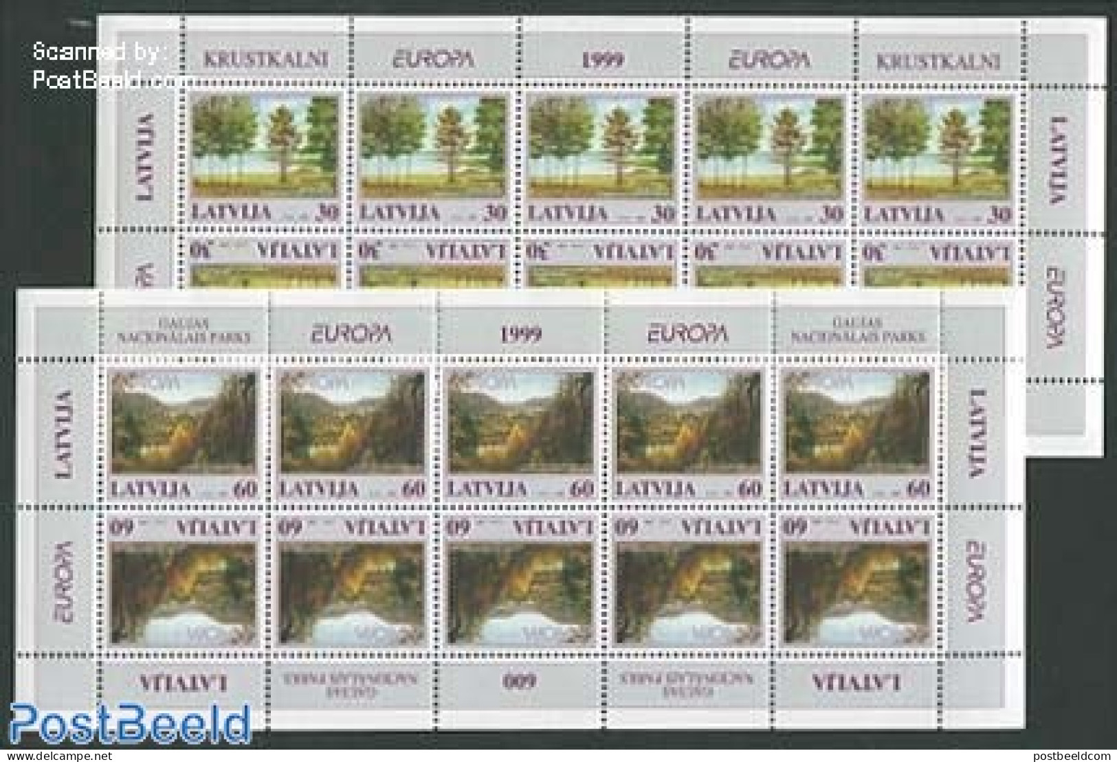 Latvia 1999 Europa, Parks, 2 M/ss, Mint NH, History - Nature - Europa (cept) - National Parks - Trees & Forests - Naturaleza