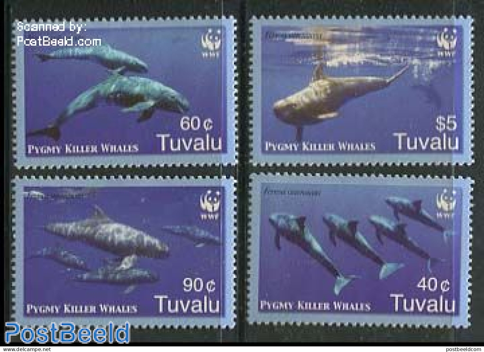Tuvalu 2006 WWF, Pygmy Killer Whale 4v, Mint NH, Nature - Sea Mammals - World Wildlife Fund (WWF) - Autres & Non Classés