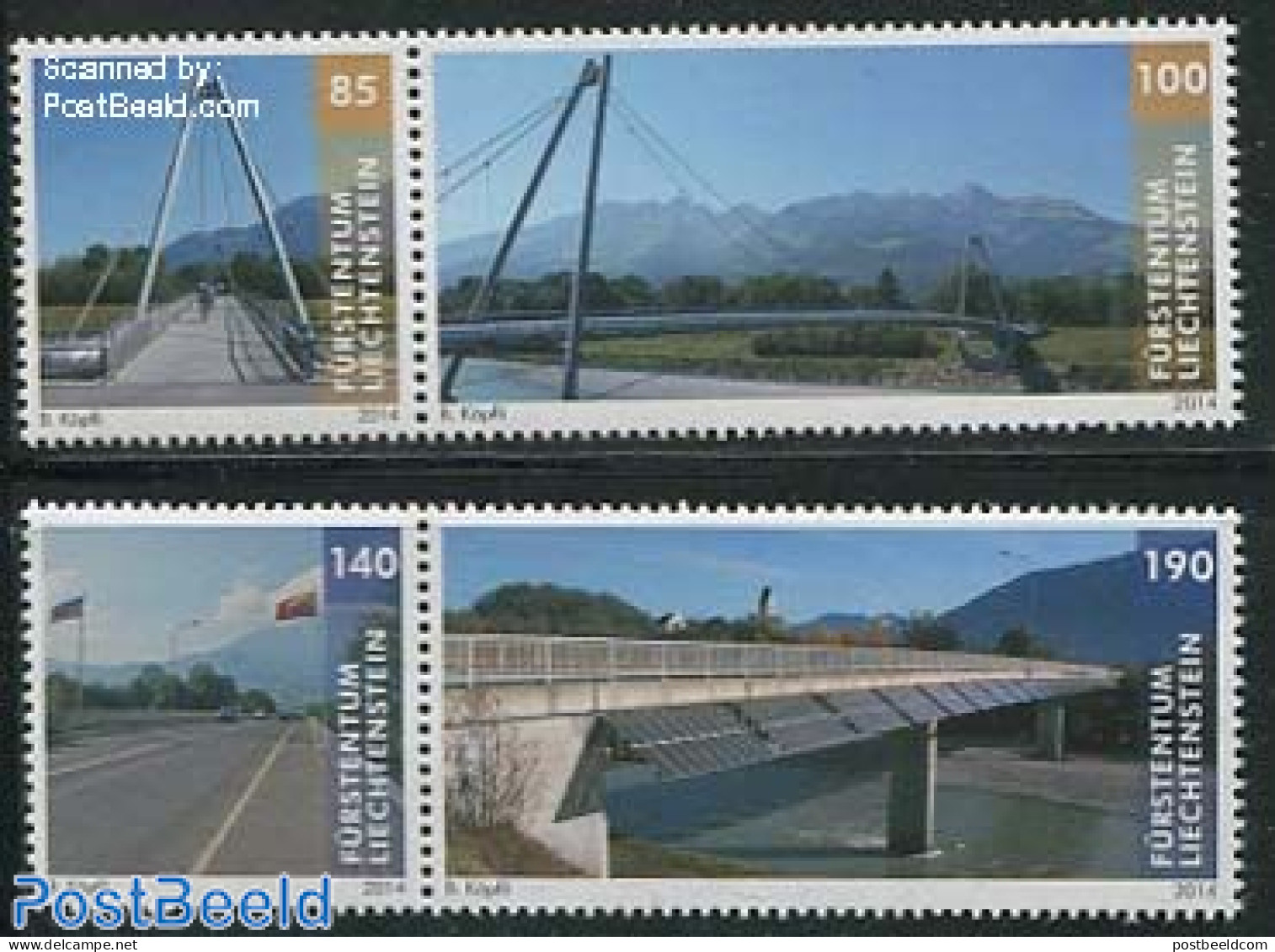 Liechtenstein 2014 Bridges 4v (2x[:]), Mint NH, Art - Bridges And Tunnels - Ungebraucht