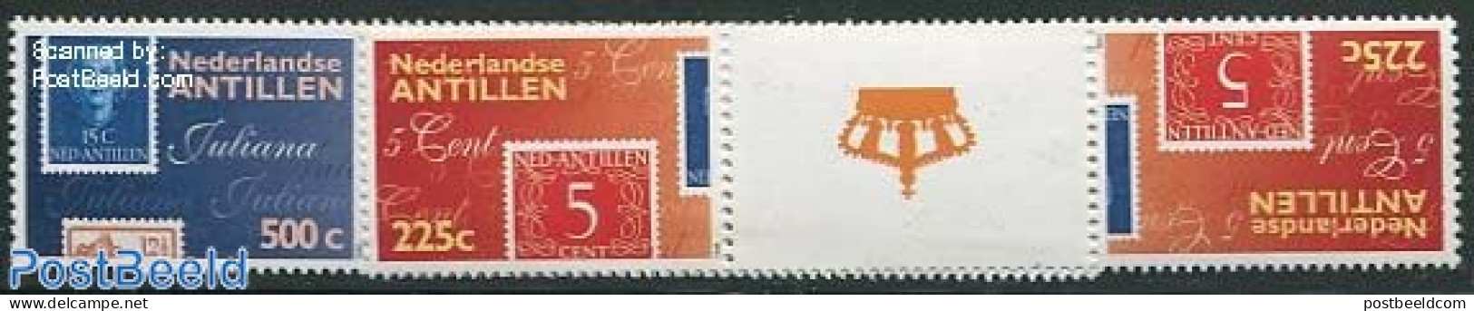 Netherlands Antilles 1998 NVPH Show 2 Gutter Pairs, Mint NH, Stamps On Stamps - Briefmarken Auf Briefmarken