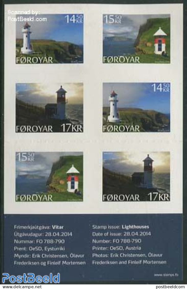 Faroe Islands 2014 Lighthouses Booklet S-a, Mint NH, Various - Stamp Booklets - Lighthouses & Safety At Sea - Sin Clasificación