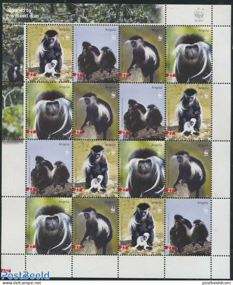 Angola 2004 WWF, Monkeys M/s, Mint NH, Nature - Animals (others & Mixed) - Monkeys - World Wildlife Fund (WWF) - Angola