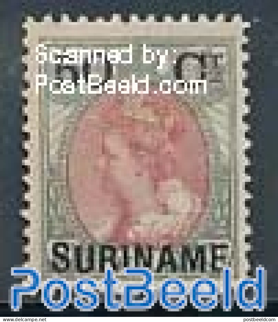 Suriname, Colony 1900 50c On 50c, Stamp Out Of Set, Unused (hinged) - Other & Unclassified