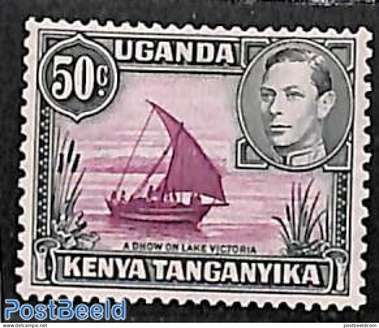 East Africa 1938 50c, Perf. 13:12.5, Stamp Out Of Set, Unused (hinged), Transport - Ships And Boats - Bateaux