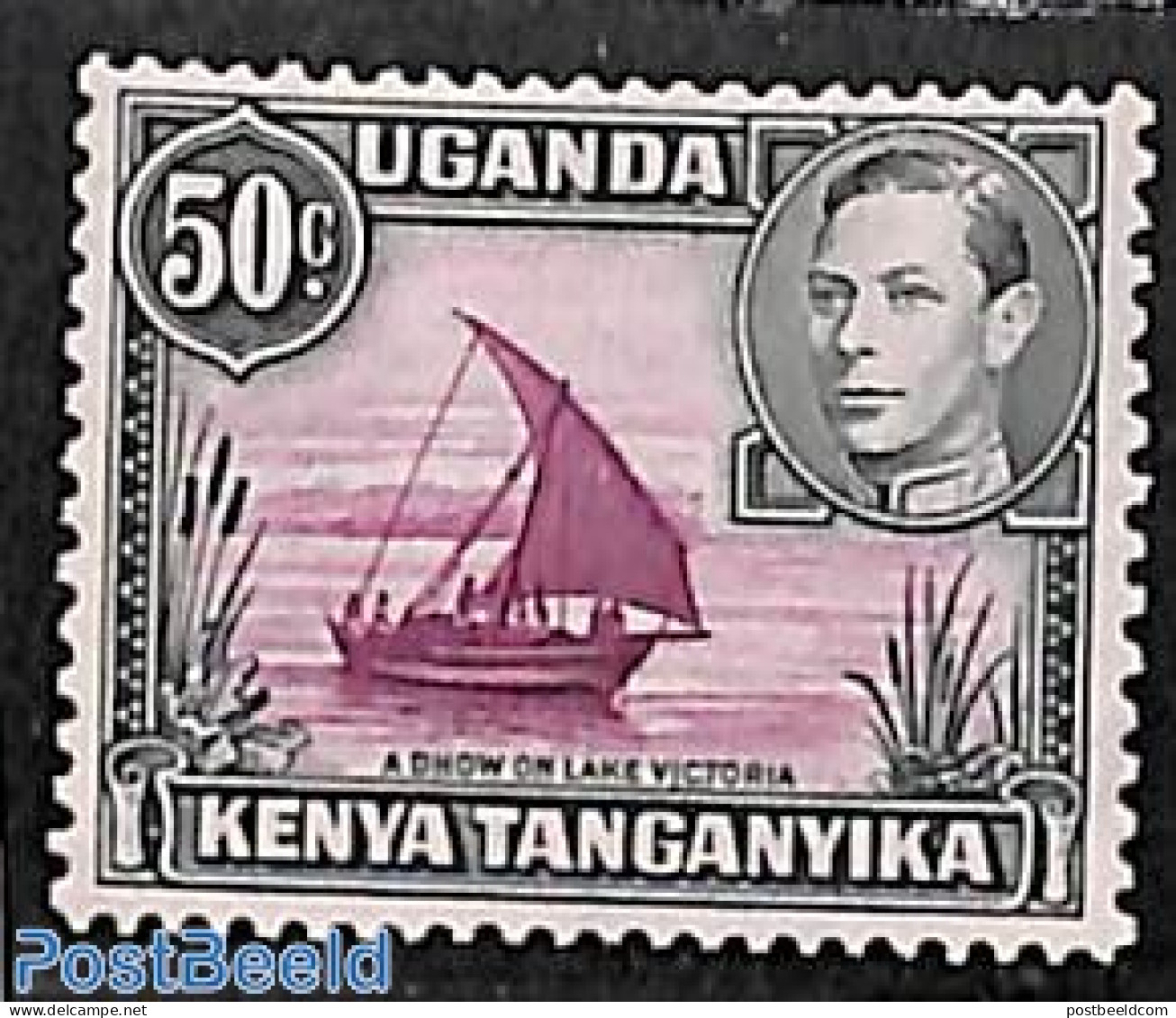 East Africa 1938 50c, Perf. 13:12.5, Stamp Out Of Set, Unused (hinged), Transport - Ships And Boats - Boten