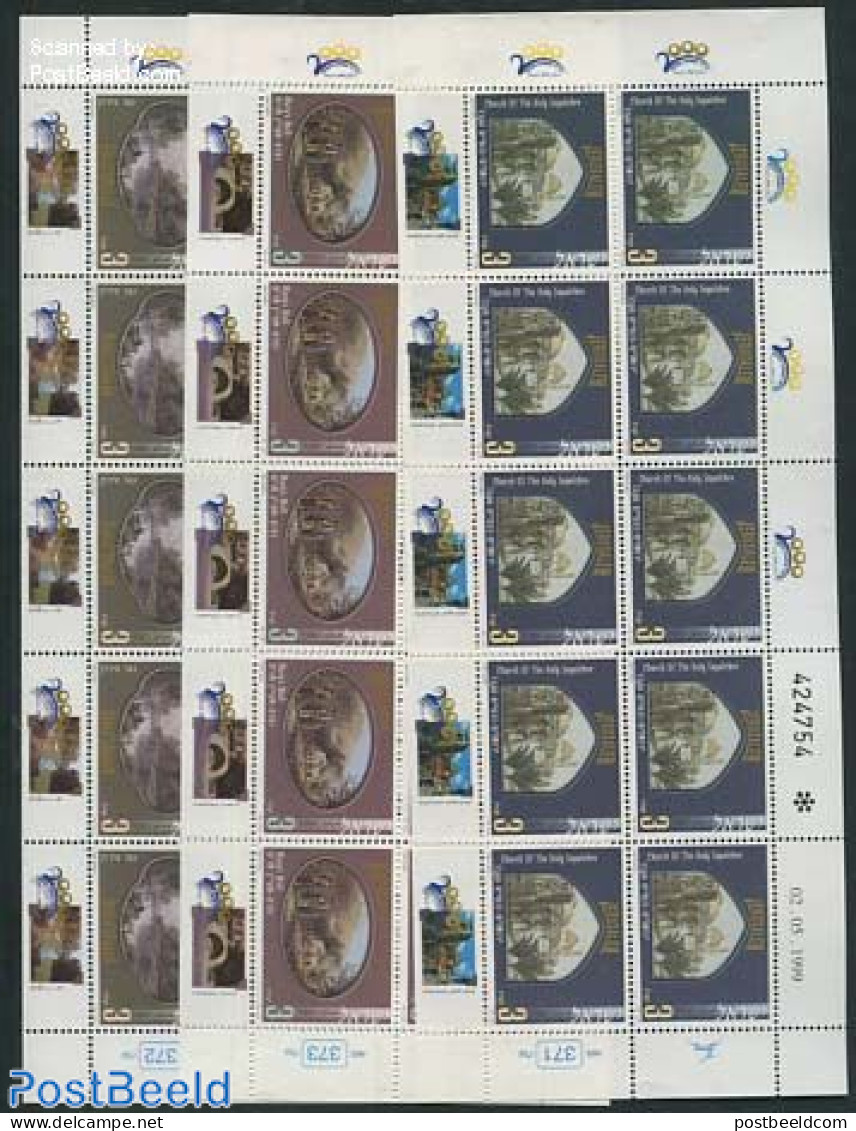 Israel 1999 Pilgrimage 3 M/ss, Mint NH - Nuevos (con Tab)