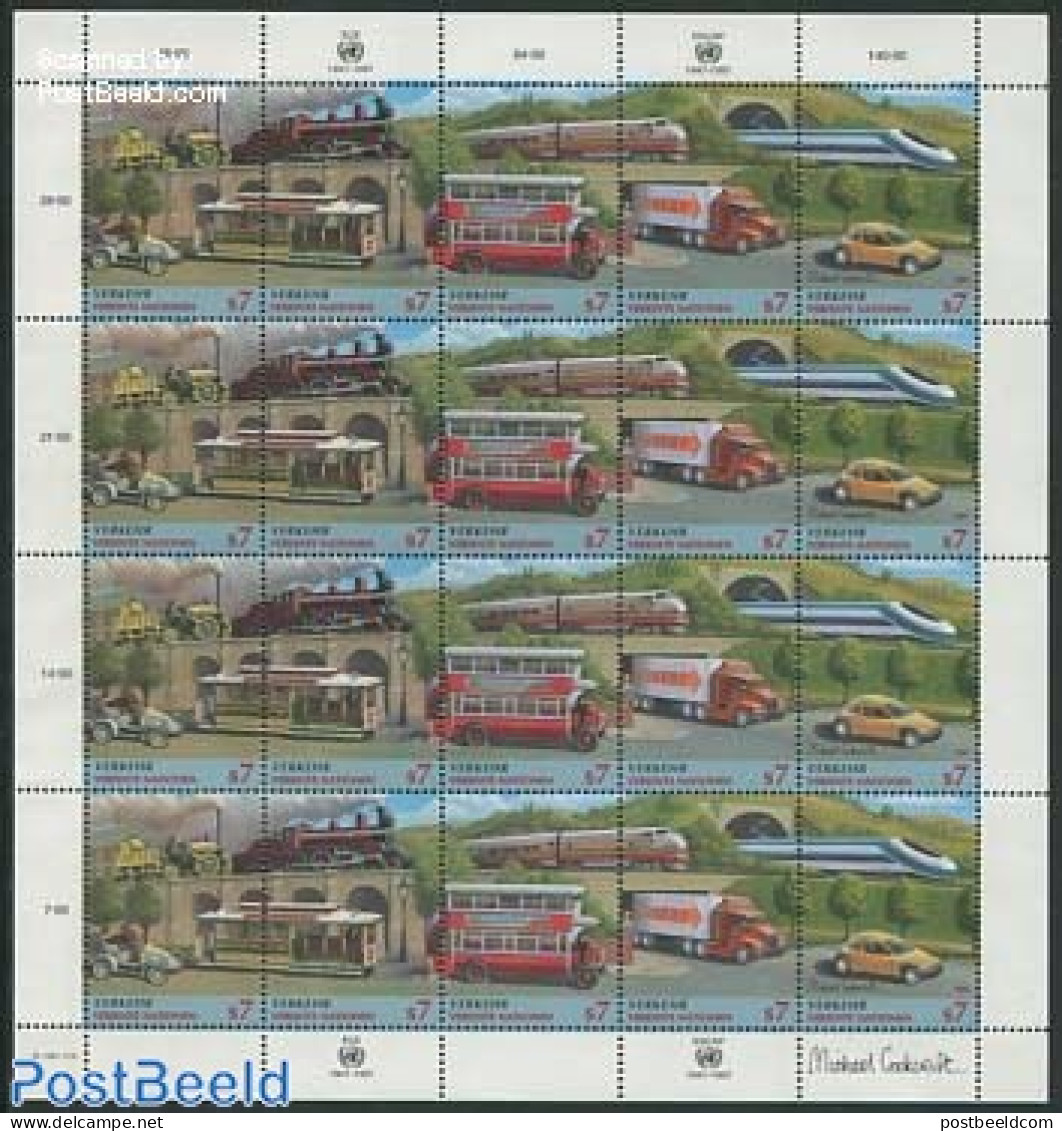 United Nations, Vienna 1997 Traffic M/s, Mint NH, Transport - Automobiles - Railways - Voitures