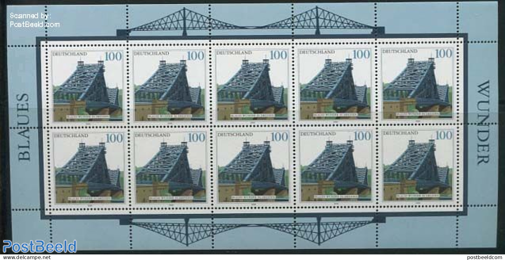 Germany, Federal Republic 2000 Blue Bridge Dresden M/s, Mint NH, Art - Bridges And Tunnels - Unused Stamps