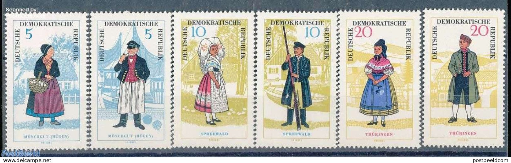 Germany, DDR 1964 Costumes 6v, Mint NH, Various - Costumes - Nuovi