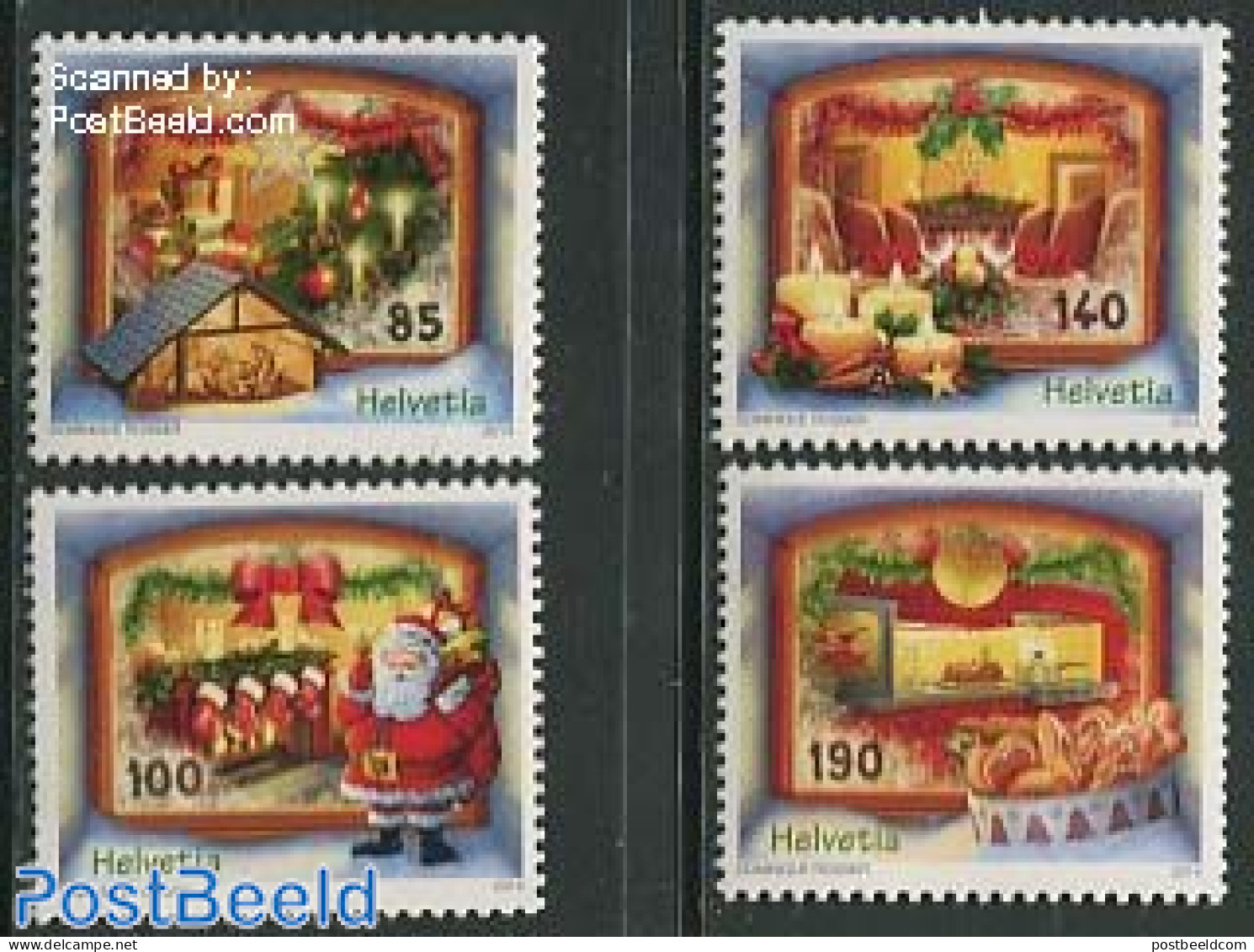 Switzerland 2014 Christmas 4v S-a, Mint NH, Religion - Christmas - Nuevos