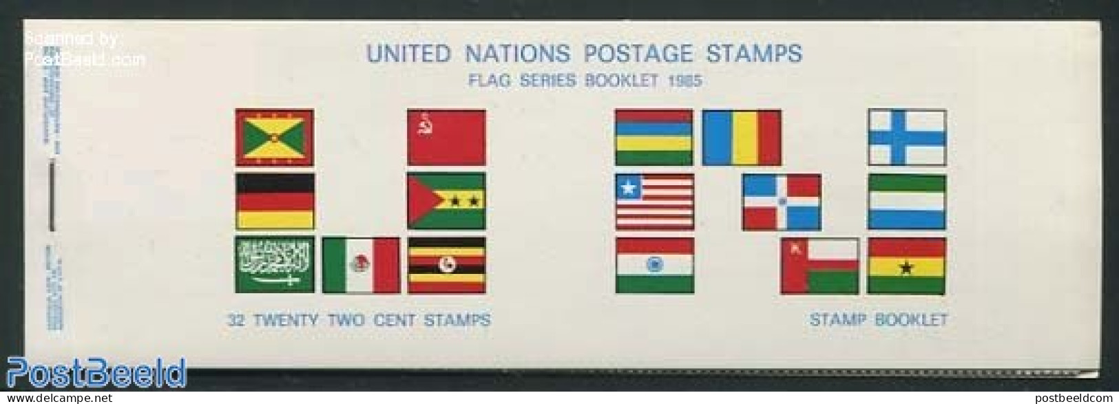 United Nations, New York 1985 Flags Booklet, Mint NH, History - Flags - Stamp Booklets - Sin Clasificación