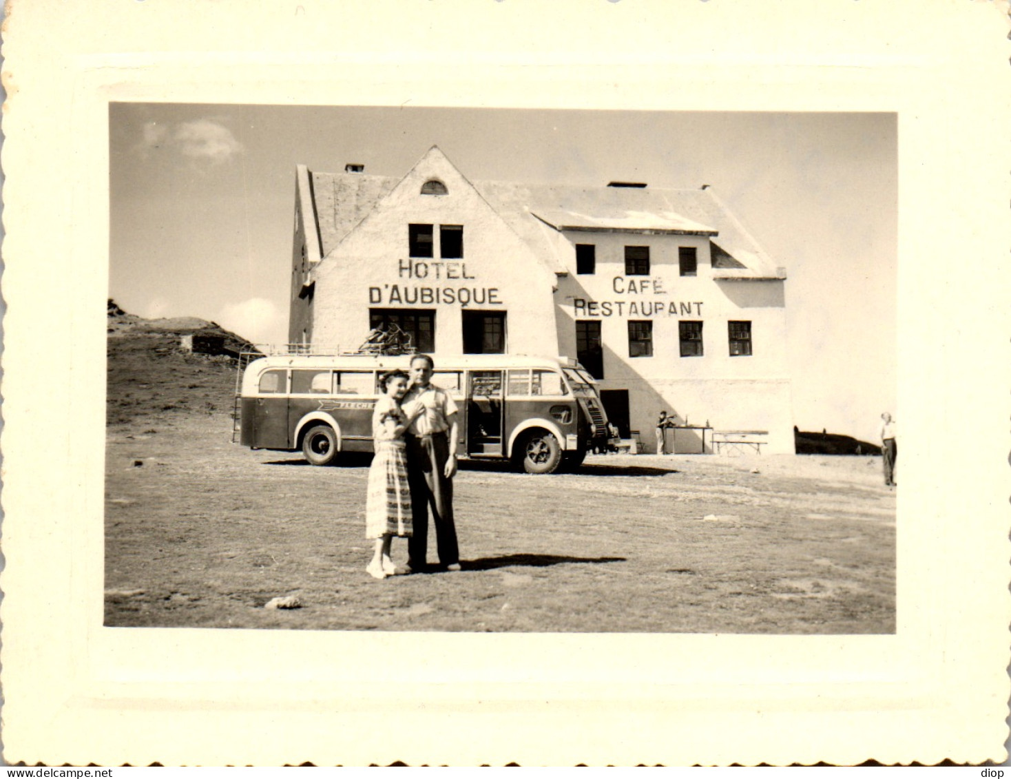 Photographie Photo Vintage Snapshot Amateur Car Autocar Col D&#039;Aubisque  - Places