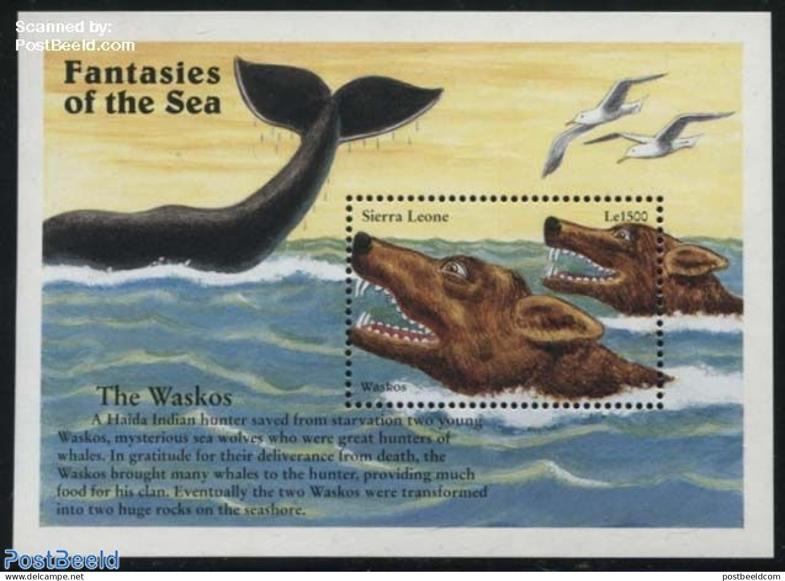 Sierra Leone 1996 Waskos S/s, Mint NH, Nature - Bears - Sea Mammals - Art - Fairytales - Märchen, Sagen & Legenden