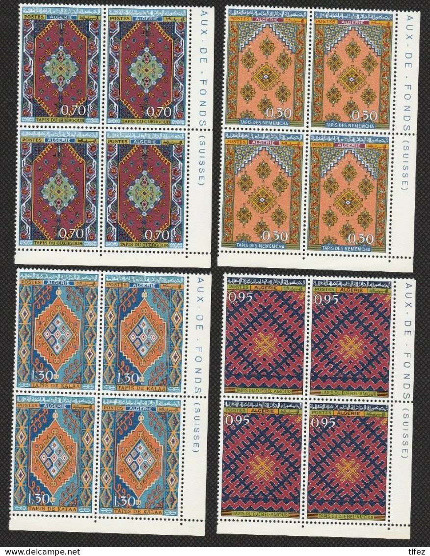 Bloc De 4 : N° 463/466 : Année 1968 Neufs**MNH - Tapisserie    (db) - Argelia (1962-...)