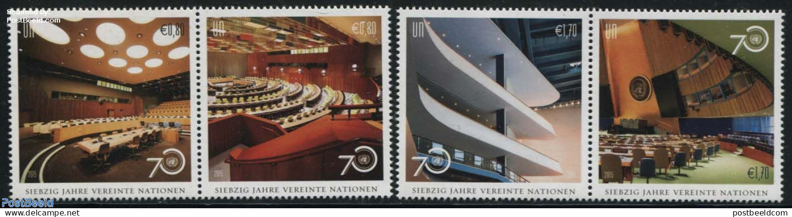 United Nations, Vienna 2015 70 Years United Nations 4v (2x[:]), Mint NH, Art - Modern Architecture - Other & Unclassified