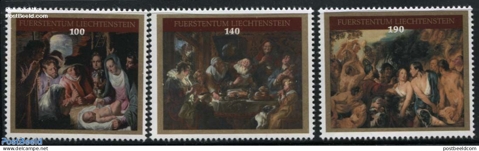 Liechtenstein 2015 Jacob Jordaens 3v, Mint NH, Art - Paintings - Unused Stamps