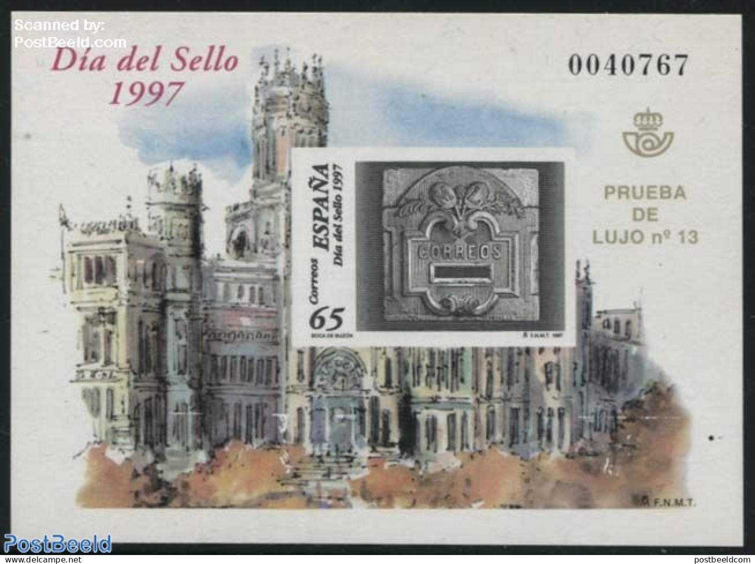 Spain 1997 Stamp Day, Special Sheet (not Valid For Postage), Mint NH, Stamp Day - Ungebraucht