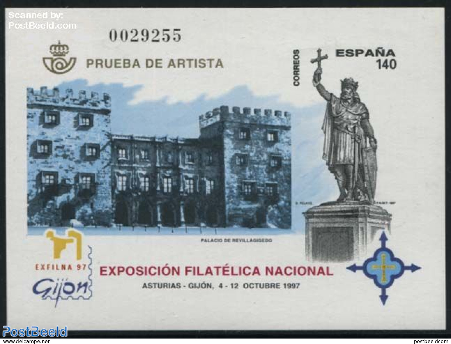 Spain 1997 EXFILNA, Special Sheet (not Valid For Postage), Mint NH, Art - Castles & Fortifications - Ongebruikt