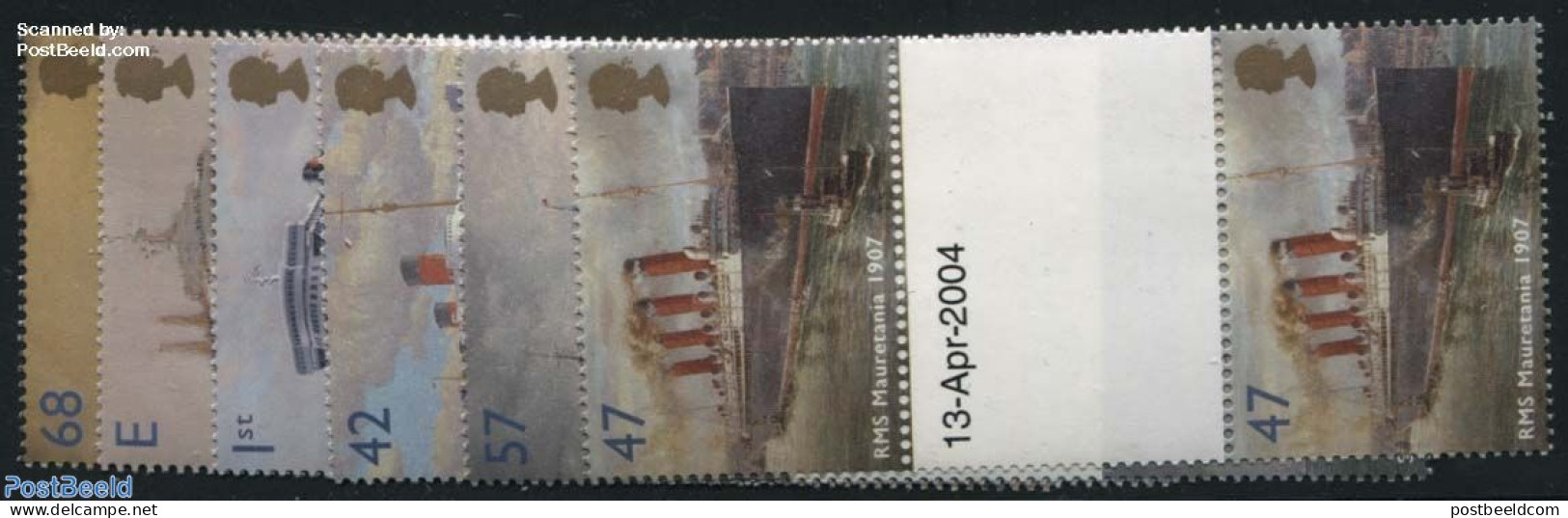 Great Britain 2004 Ocean Liners 6v, Gutterpairs, Mint NH, Transport - Ships And Boats - Unused Stamps