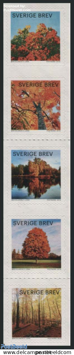 Sweden 2016 Autumn Glow 5v S-a, Mint NH, Nature - Trees & Forests - Neufs