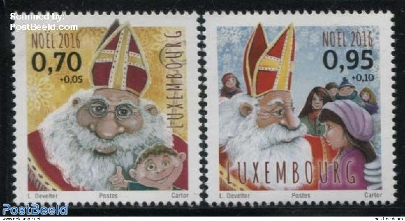 Luxemburg 2016 Christmas 2v, Mint NH, Religion - Christmas - Saint Nicholas - Unused Stamps