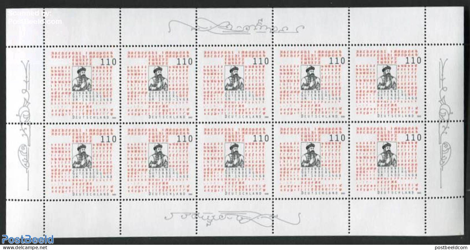 Germany, Federal Republic 2000 Johannes Gutenberg M/s, Mint NH, Science - Inventors - Art - Printing - Unused Stamps