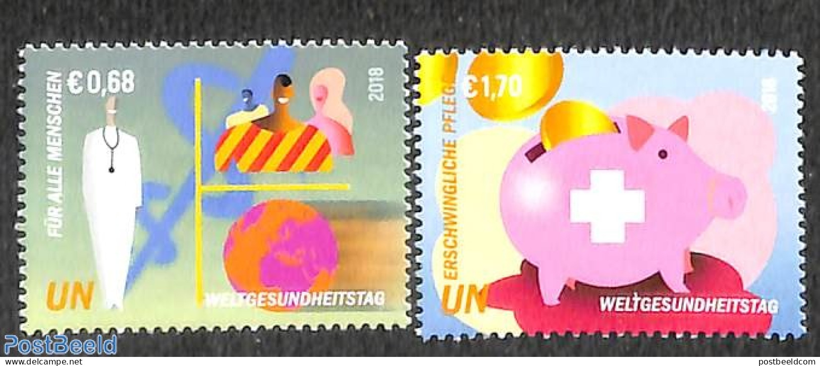 United Nations, Vienna 2018 World Health Day 2v, Mint NH, Health - Health - Other & Unclassified