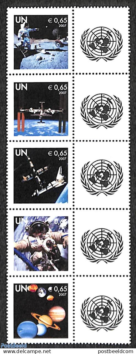 United Nations, Vienna 2007 Space Week 5v+tabs (picture On Tab May Vary), Mint NH, Transport - Space Exploration - Andere & Zonder Classificatie