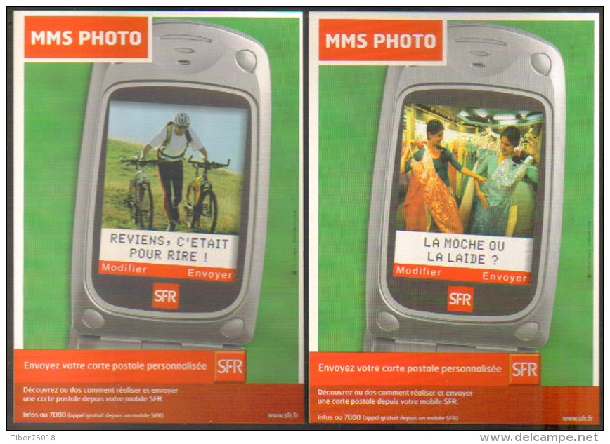 2 Cartes Postales édition "Carte à Pub" - SFR MMS Photo (Envoyer Votre Carte Postale Personnalisée) (téléphone Portable) - Advertising