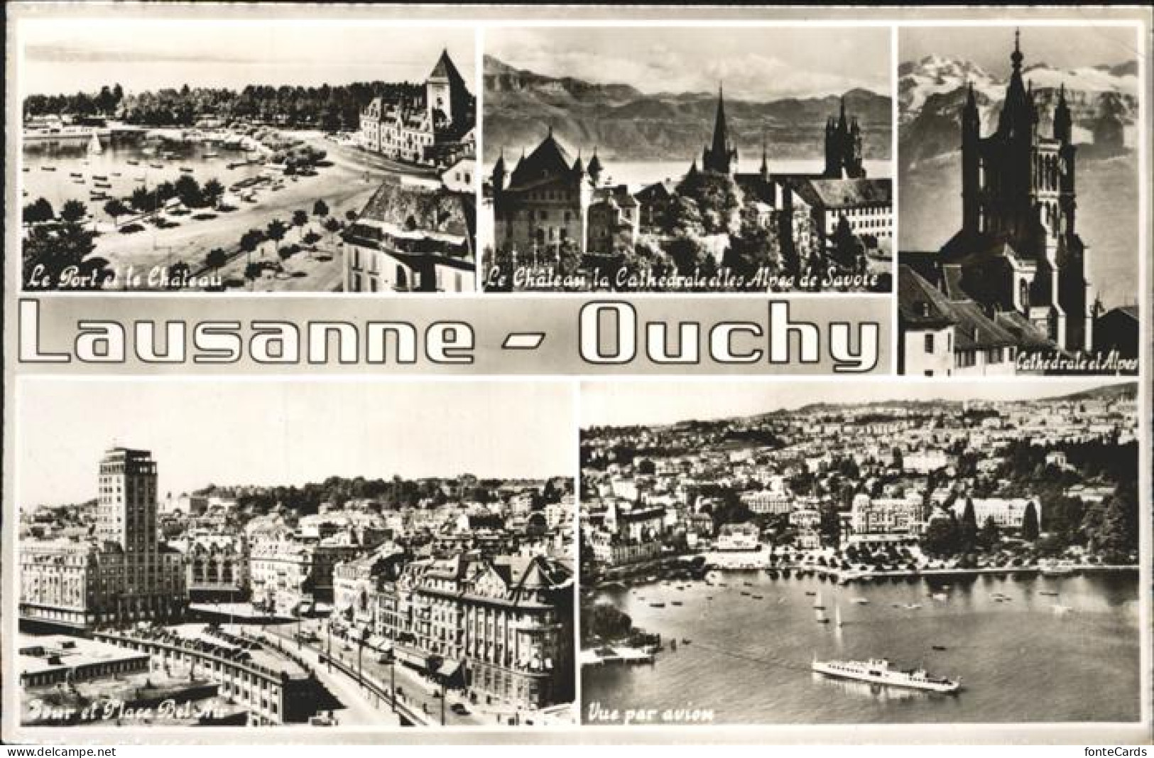 11353480 Ouchy Port Chateau Cathedrale Alpes De Savoie Tour Et Place Bel-Air Lac - Altri & Non Classificati