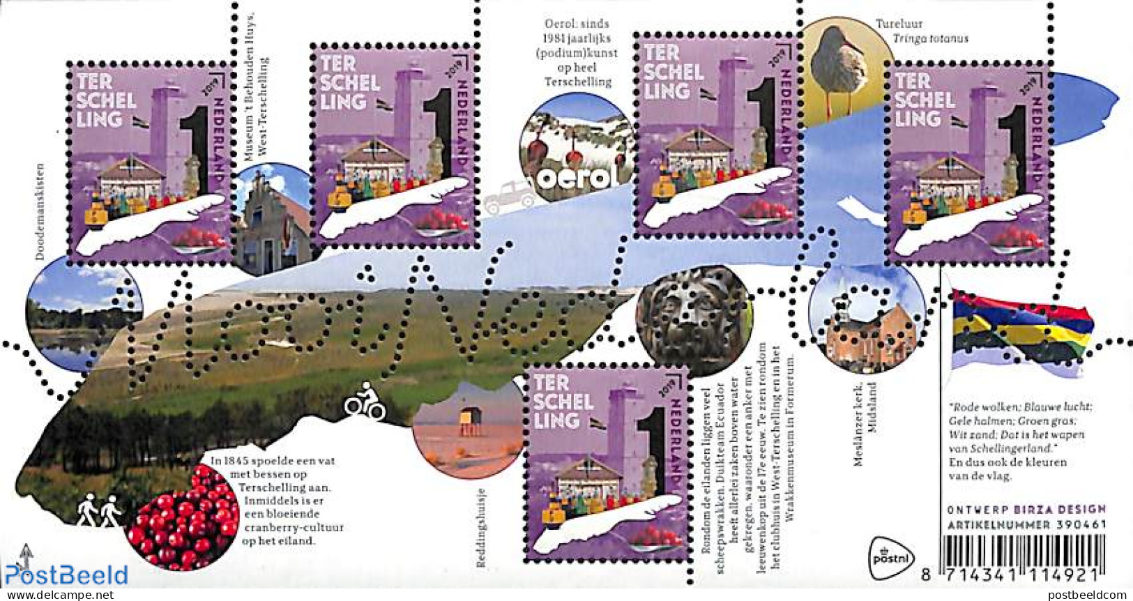 Netherlands 2019 Beautiful Netherlands, Terschelling S/s, Mint NH, Health - Various - Food & Drink - Lighthouses & Saf.. - Unused Stamps
