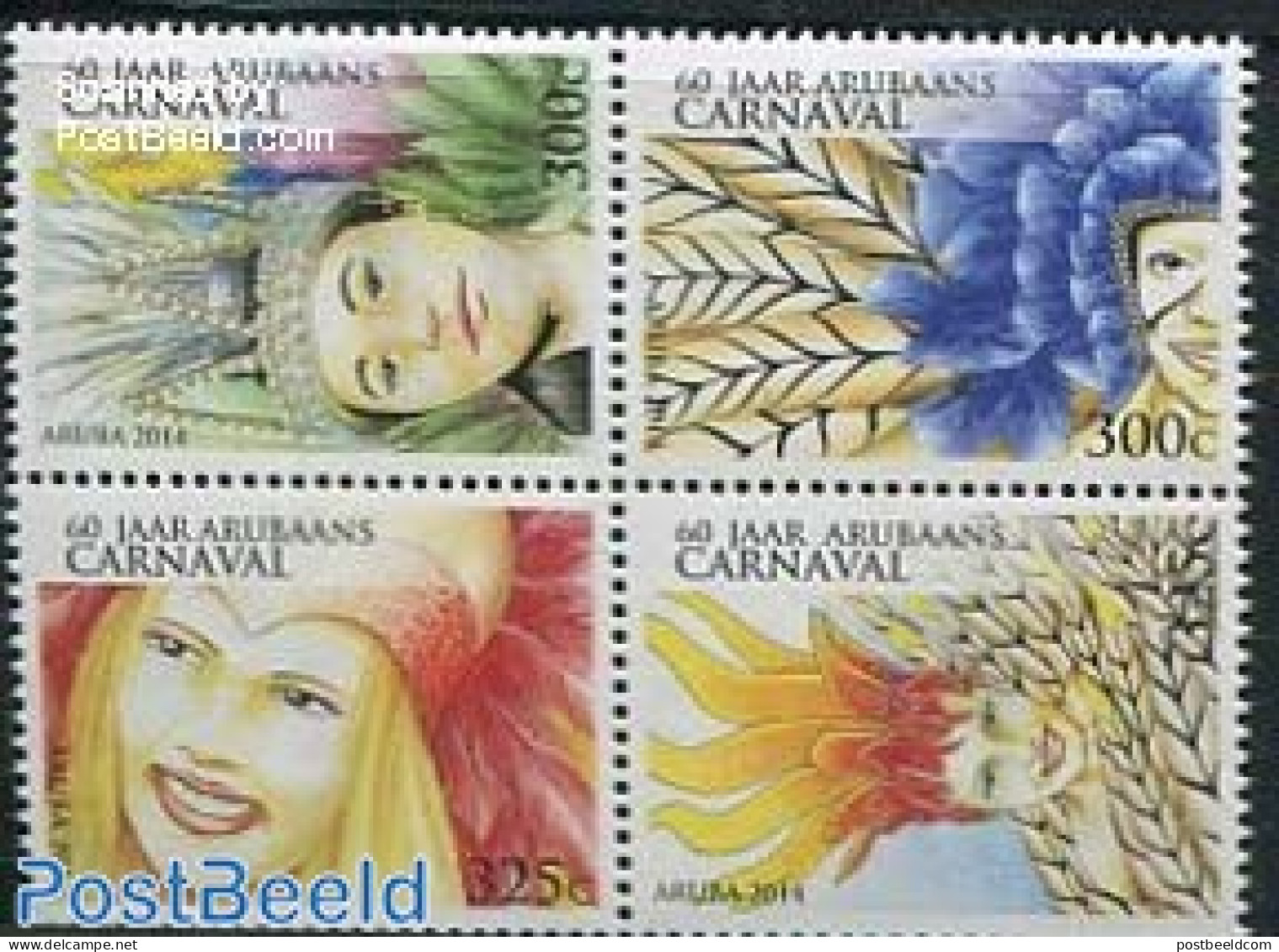 Aruba 2014 Carnival 4v [+], Unused (hinged), Various - Folklore - Other & Unclassified
