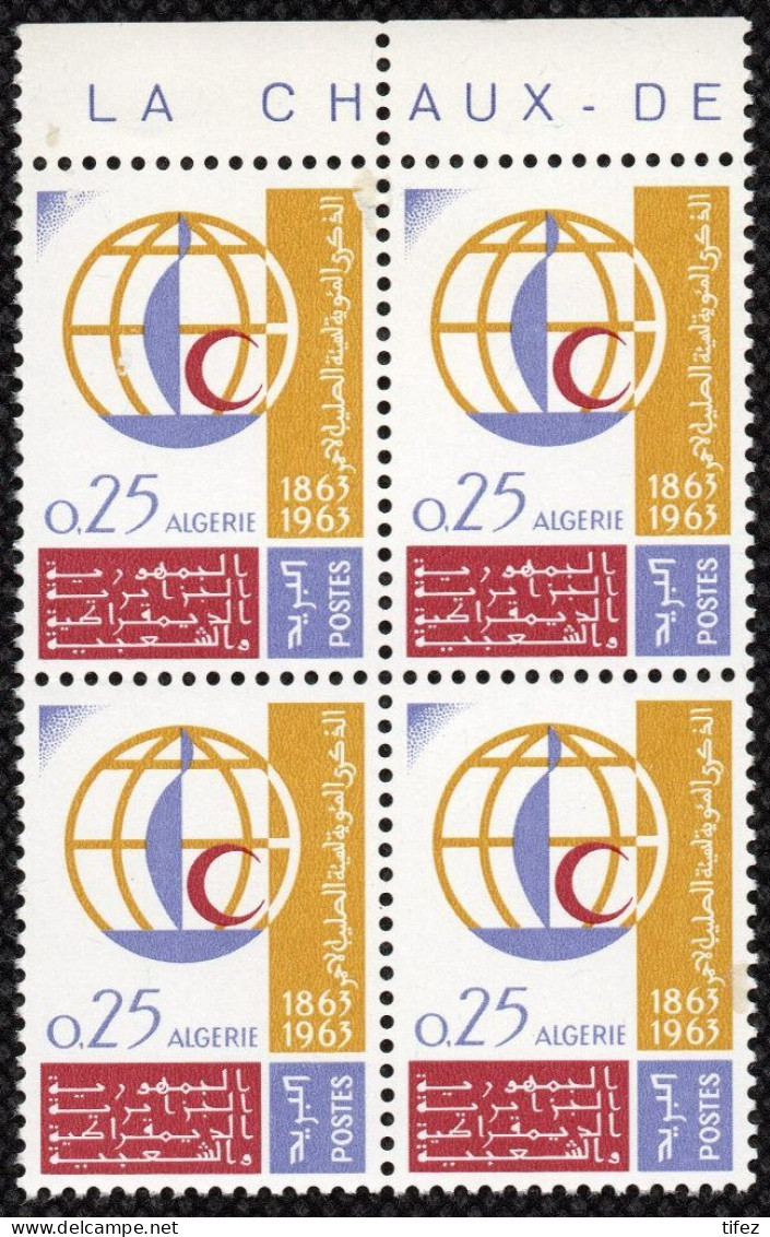 Bloc De 4 : N° 383 - Année 1963 Neufs**/ MNH : Centenaire De La Croix-rouge Internationale - Algerien (1962-...)