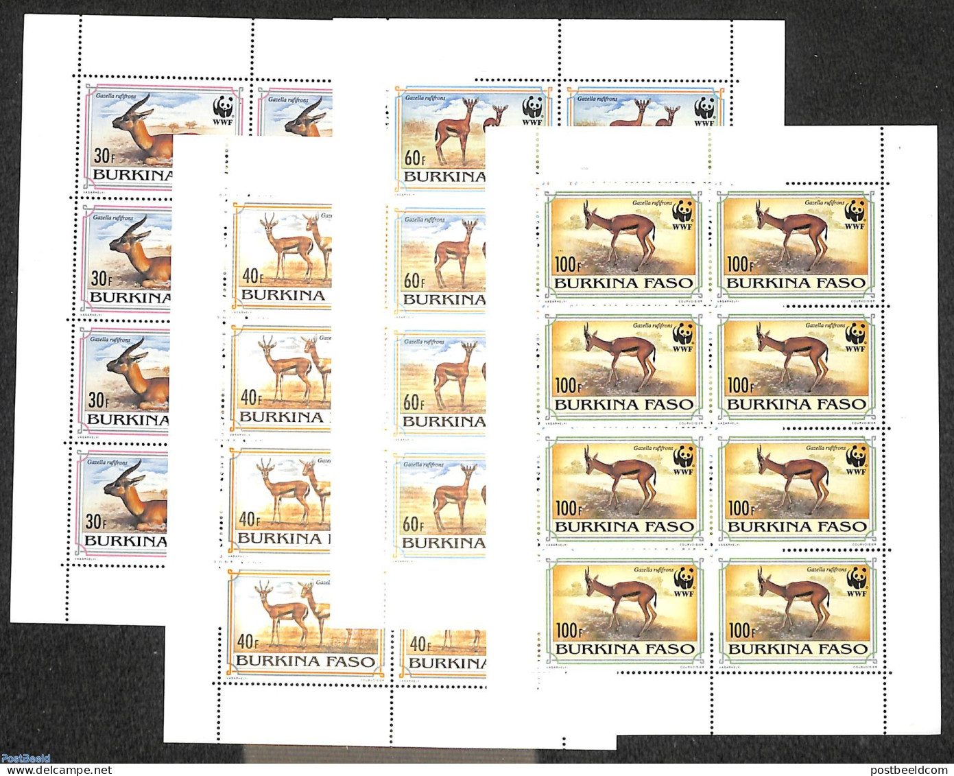 Burkina Faso 1993 WWF 4 M/ss, Mint NH, Nature - Animals (others & Mixed) - World Wildlife Fund (WWF) - Autres & Non Classés