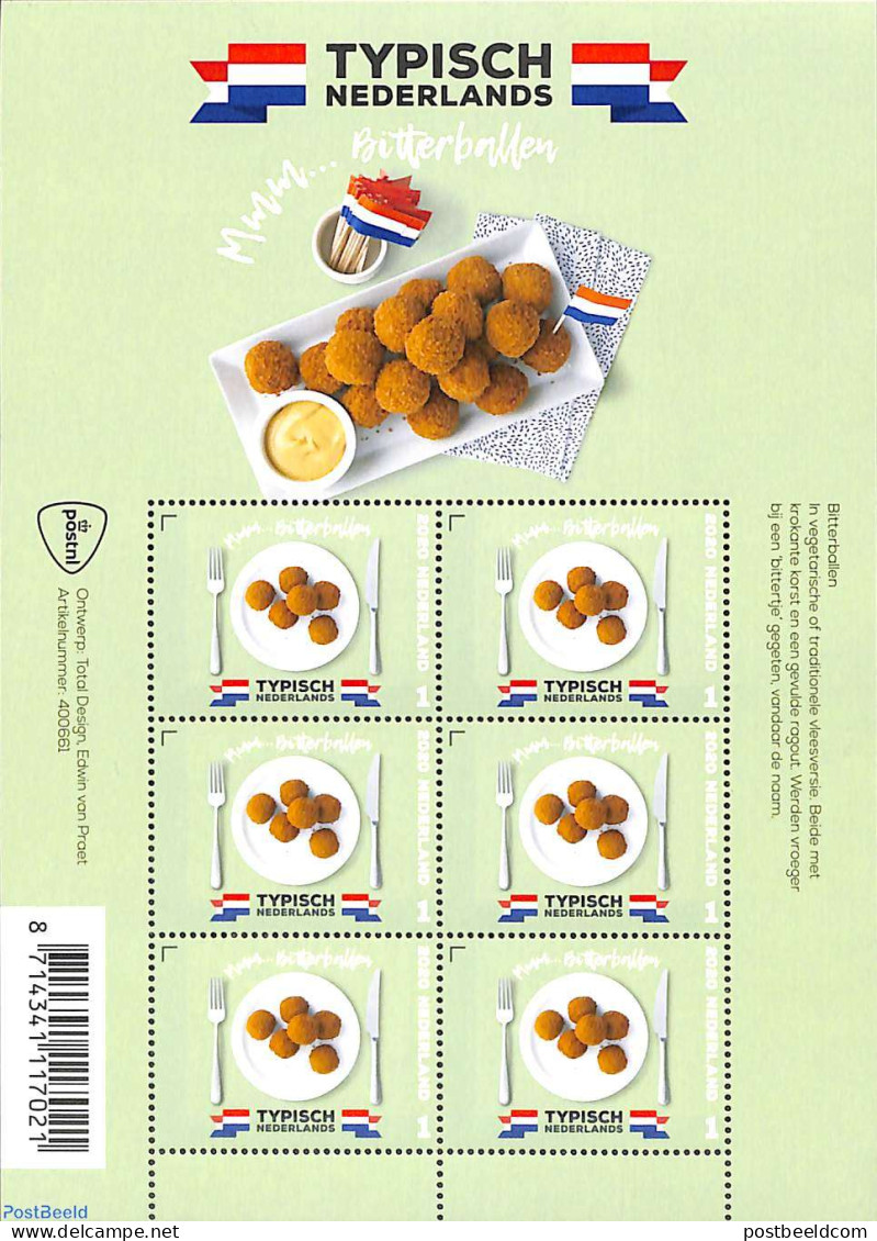 Netherlands 2020 Typical Dutch, Bitterbal M/s, Mint NH, Health - Food & Drink - Nuovi