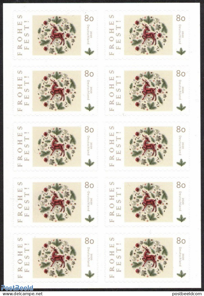 Germany, Federal Republic 2020 Frohes Fest, Christmas Booklet S-a, Mint NH, Religion - Christmas - Stamp Booklets - Unused Stamps