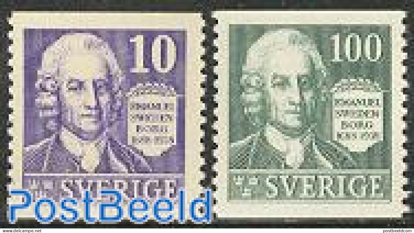 Sweden 1938 E. Swedenborg 2v :=:, Unused (hinged), Science - Chemistry & Chemists - Ungebraucht