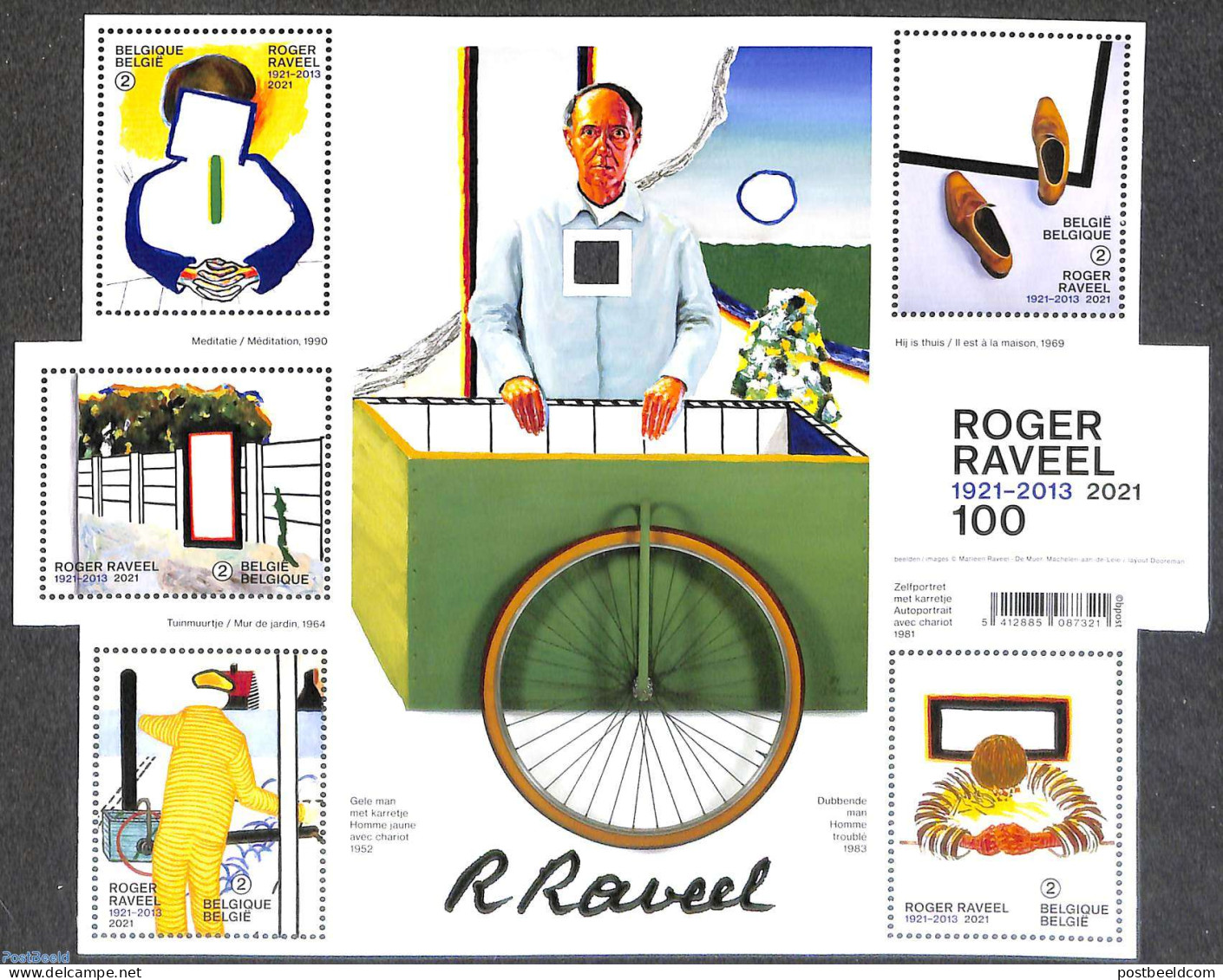 Belgium 2021 Roger Raveel S/s, Mint NH, Art - Modern Art (1850-present) - Nuovi