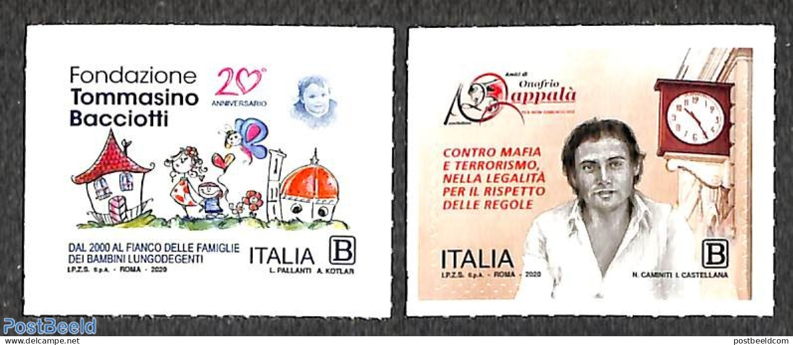 Italy 2020 Bacciotti Foundation And Zappala Ass. 2v S-a, Mint NH - Sonstige & Ohne Zuordnung