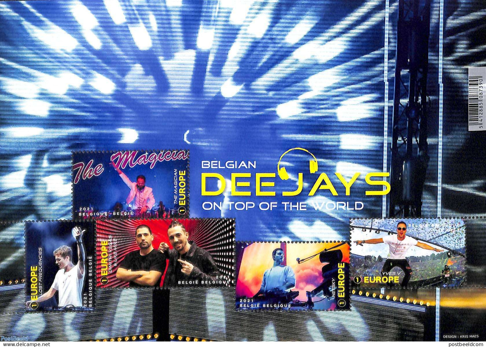 Belgium 2021 Belgian Deejays S/s, Mint NH, Performance Art - Music - Popular Music - Nuevos