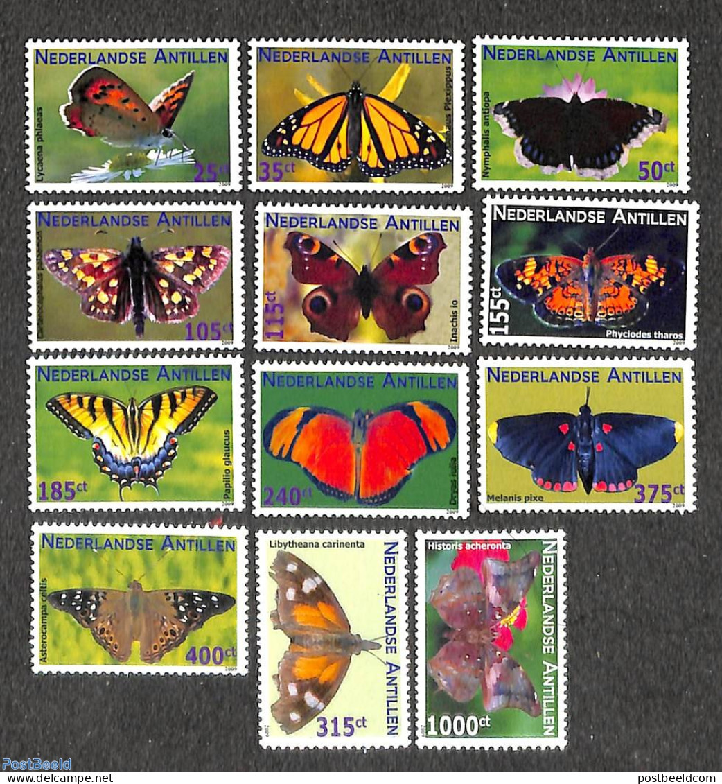 Netherlands Antilles 2009 Butterflies 12v, Mint NH, Nature - Butterflies - Sonstige & Ohne Zuordnung